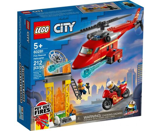 Конструктор LEGO City Fire Пожарный спасательный вертолет 212 деталей (60281)