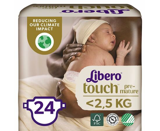 Підгузок Libero Touch Prema от 0 до 2.5 кг 24 шт (7322541069999)