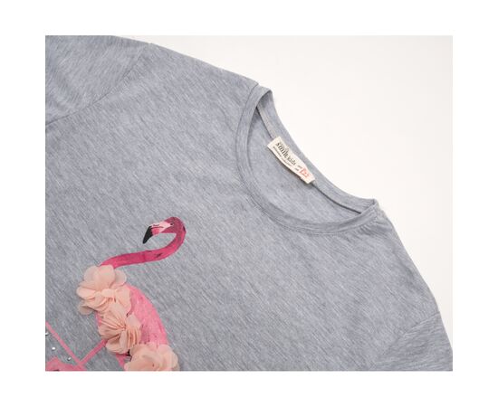 Футболка детская Smile с фламинго (3130-122G-gray), изображение 2 Футболка детская Smile с фламинго (3130-122G-gray), изображение 2