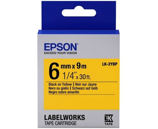 Стрічка для принтера етикеток Epson LK2YBP (C53S652002)