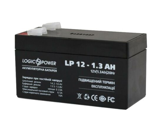 Батарея к ИБП LogicPower LPM 12В 1.3 Ач (4131), изображение 2 Батарея к ИБП LogicPower LPM 12В 1.3 Ач (4131), изображение 2