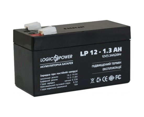 Батарея к ИБП LogicPower LPM 12В 1.3 Ач (4131), изображение 3 Батарея к ИБП LogicPower LPM 12В 1.3 Ач (4131), изображение 3