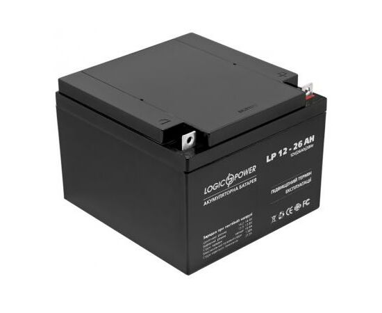 Батарея к ИБП LogicPower LPM 12В 26Ач (4134), изображение 2 Батарея к ИБП LogicPower LPM 12В 26Ач (4134), изображение 2