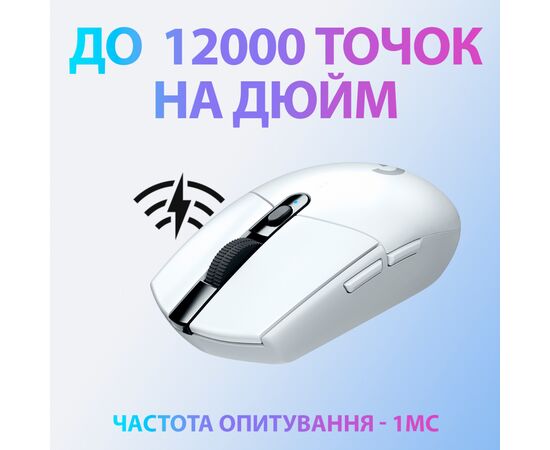 Мышка Logitech G305 Lightspeed White (910-005291), изображение 3 Мышка Logitech G305 Lightspeed White (910-005291), изображение 3