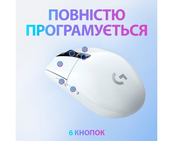 Мышка Logitech G305 Lightspeed White (910-005291), изображение 6 Мышка Logitech G305 Lightspeed White (910-005291), изображение 6