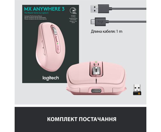 Мишка Logitech MX Anywhere 3 Rose (910-005990), зображення 9 Мишка Logitech MX Anywhere 3 Rose (910-005990), зображення 9