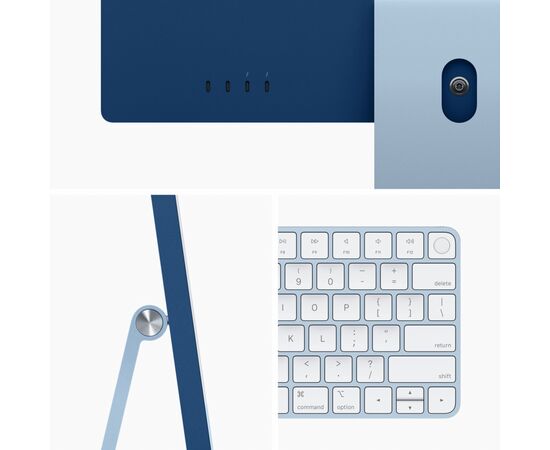 Компьютер Apple A2439 24" iMac Retina 4.5K / Apple M1 / Blue (MJV93UA/A), изображение 4 Компьютер Apple A2439 24" iMac Retina 4.5K / Apple M1 / Blue (MJV93UA/A), изображение 4