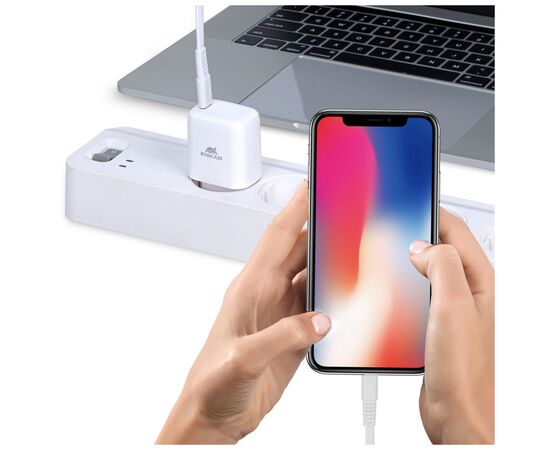 Зарядное устройство RivaCase 1 USB Type-C, PD 20W (PS4191 W00 (White)), изображение 4 Зарядное устройство RivaCase 1 USB Type-C, PD 20W (PS4191 W00 (White)), изображение 4