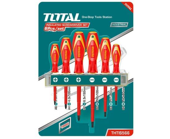 Набор инструментов Total отверток электрика Sl, Ph, 6шт. (THTIS566)