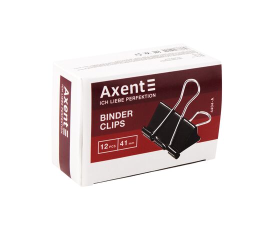 Биндер металлический Axent 41мм, 12шт, black (4404-A), изображение 2 Биндер металлический Axent 41мм, 12шт, black (4404-A), изображение 2
