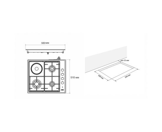 Варочна поверхня Eleyus UNO 60 BL H1 EF, зображення 10 Варочна поверхня Eleyus UNO 60 BL H1 EF, зображення 10