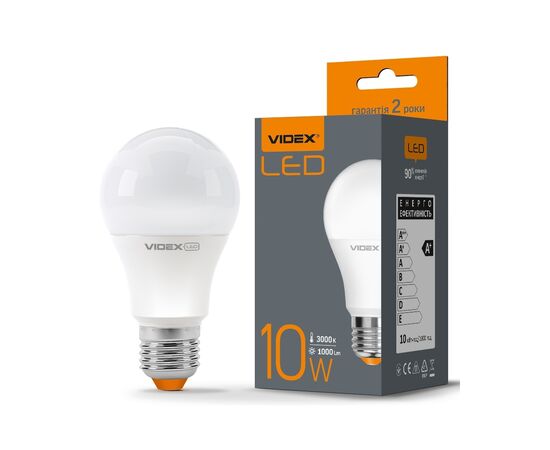 Лампочка Videx LED A60e 10W E27 3000K (VL-A60e-10273), изображение 3 Лампочка Videx LED A60e 10W E27 3000K (VL-A60e-10273), изображение 3