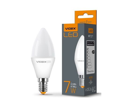 Лампочка Videx LED C37e 7W E14 4100K (VL-C37e-07144), изображение 3 Лампочка Videx LED C37e 7W E14 4100K (VL-C37e-07144), изображение 3