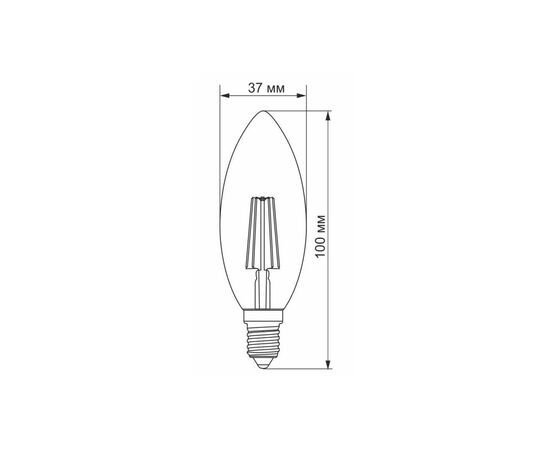 Лампочка TITANUM LED Filament C37FD 4W E14 4100K (VL-C37FD-04144), изображение 2 Лампочка TITANUM LED Filament C37FD 4W E14 4100K (VL-C37FD-04144), изображение 2