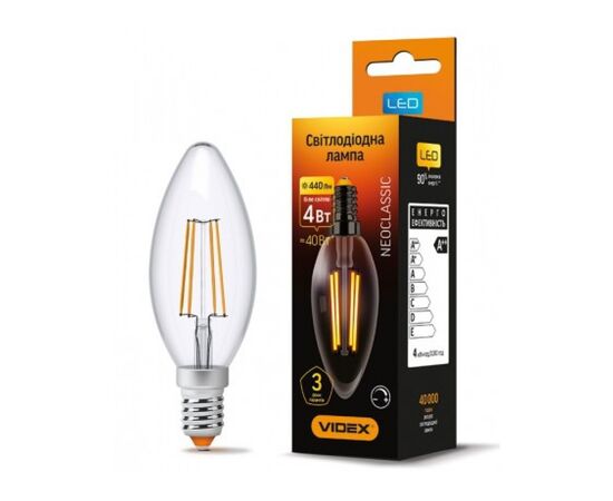Лампочка TITANUM LED Filament C37FD 4W E14 4100K (VL-C37FD-04144), изображение 3 Лампочка TITANUM LED Filament C37FD 4W E14 4100K (VL-C37FD-04144), изображение 3
