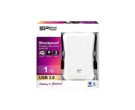 Внешний жесткий диск 2.5" 1TB Silicon Power (SP010TBPHDA30S3W), изображение 3 Внешний жесткий диск 2.5" 1TB Silicon Power (SP010TBPHDA30S3W), изображение 3