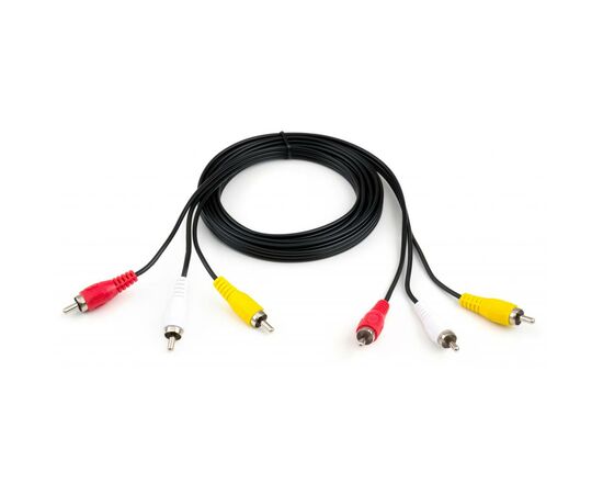 Кабель мультимедийный 3RCA to 3RCA 1.8m Vinga (VCP3RCA1.8), изображение 2 Кабель мультимедийный 3RCA to 3RCA 1.8m Vinga (VCP3RCA1.8), изображение 2