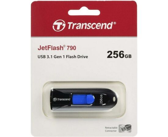 USB флеш накопитель Transcend 256GB JetFlash 790 Black USB 3.0 (TS256GJF790K), изображение 4 USB флеш накопитель Transcend 256GB JetFlash 790 Black USB 3.0 (TS256GJF790K), изображение 4