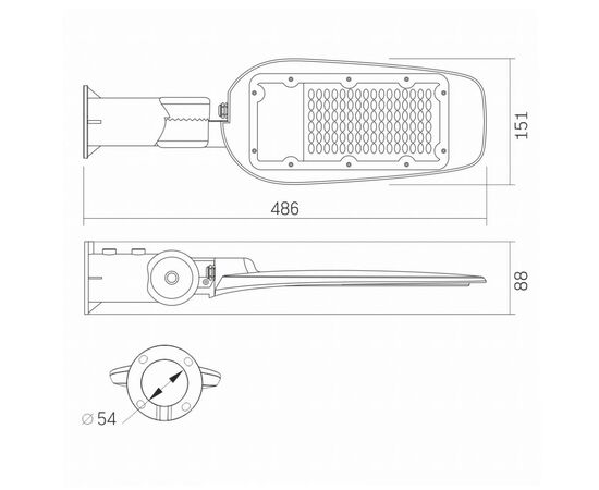 Светильник Videx LED уличный 50W 5000K 220V (VL-SLе14-505), изображение 4 Светильник Videx LED уличный 50W 5000K 220V (VL-SLе14-505), изображение 4