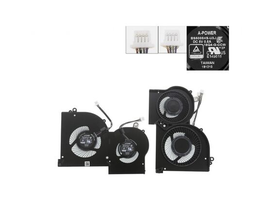 Вентилятор ноутбука MSI GS65/MS-16Q2 (BS5005HS-U3I) DC 5V,4+4pin,GPU (A48493)