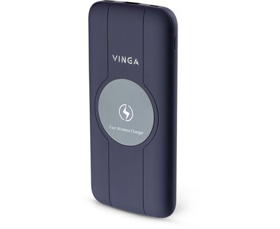 Батарея универсальная Vinga 10000 mAh Wireless QC3.0 PD soft touch purple (BTPB3510WLROP)