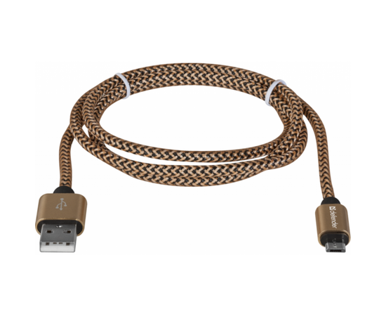 Дата кабель USB 2.0 AM to Micro 5P 1.0m USB08-03T gold Defender (87800), изображение 2 Дата кабель USB 2.0 AM to Micro 5P 1.0m USB08-03T gold Defender (87800), изображение 2