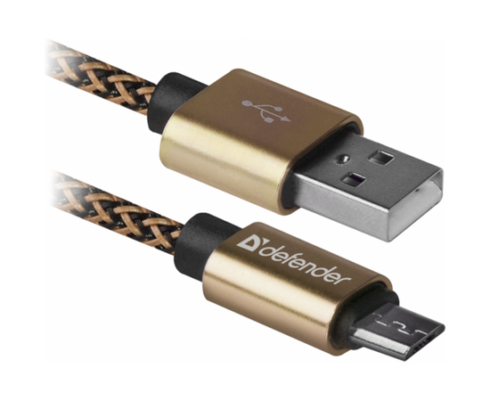 Дата кабель USB 2.0 AM to Micro 5P 1.0m USB08-03T gold Defender (87800)