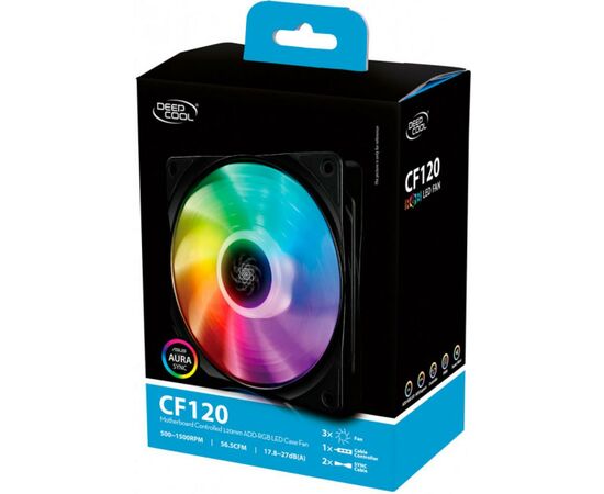 Кулер для корпуса Deepcool CF120 3 in 1, изображение 8 Кулер для корпуса Deepcool CF120 3 in 1, изображение 8