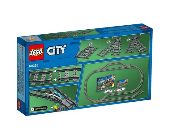 Конструктор LEGO City Залізничні стрілки 8 деталей (60238), зображення 4 Конструктор LEGO City Залізничні стрілки 8 деталей (60238), зображення 4