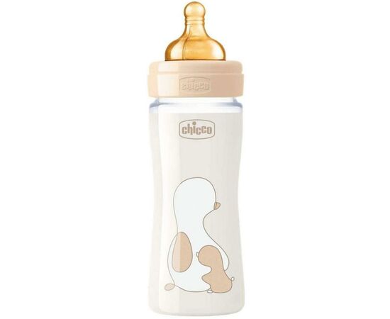 Пляшечка для годування Chicco скляна Original Touch з латекс. соскою 0+ міс. 240 мл Беж (27720.30)
