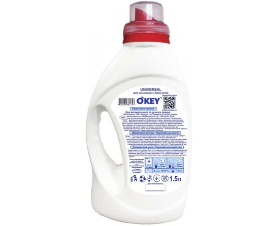 Гель для стирки O'KEY Universal 1.5 л (4820049381757), изображение 2 Гель для стирки O'KEY Universal 1.5 л (4820049381757), изображение 2