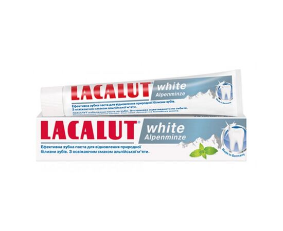 Зубна паста Lacalut white Альпійська м'ята 75 мл (4016369699249)