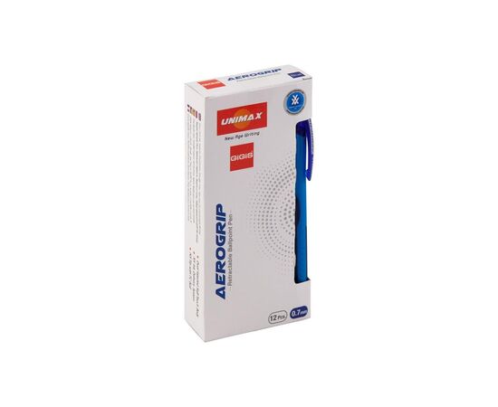 Ручка шариковая Unimax автоматическая Aerogrip 0.7 мм Синяя (UX-136-02), изображение 3 Ручка шариковая Unimax автоматическая Aerogrip 0.7 мм Синяя (UX-136-02), изображение 3