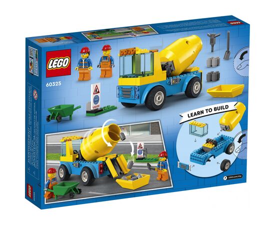 Конструктор LEGO City Great Vehicles Бетонозмішувач 85 деталей (60325), зображення 7 Конструктор LEGO City Great Vehicles Бетонозмішувач 85 деталей (60325), зображення 7