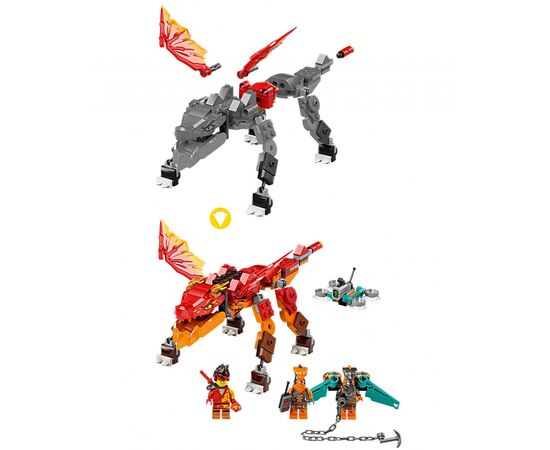 Конструктор LEGO Ninjago Вогненний дракон ЕВО Кая 204 деталі (71762), зображення 6