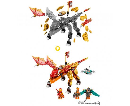 Конструктор LEGO Ninjago Вогненний дракон ЕВО Кая 204 деталі (71762), зображення 7