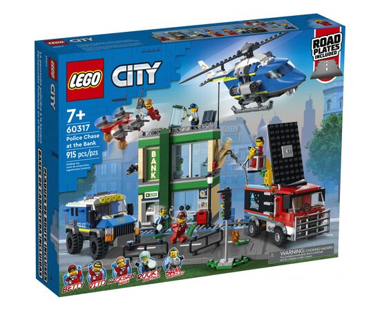 Конструктор LEGO City Police Поліцейська погоня у банку 915 деталей (60317)
