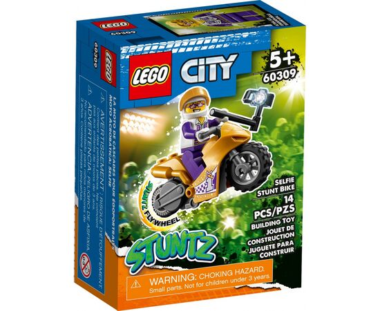 Конструктор LEGO City Stuntz Трюковый мотоцикл с экшн-камерой 14 деталей (60309)