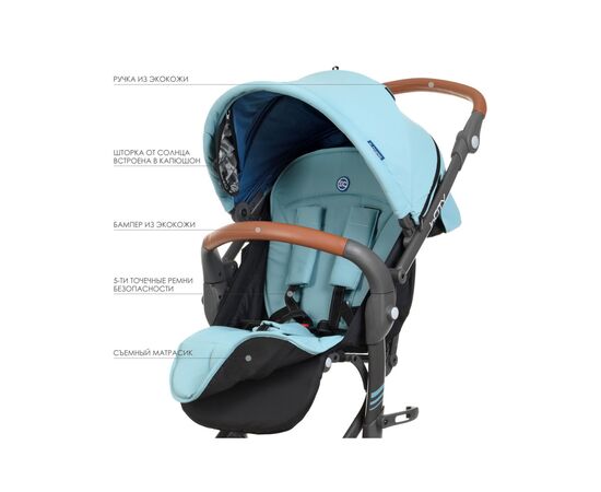 Коляска El Camino ME 1068 pale blue, изображение 3 Коляска El Camino ME 1068 pale blue, изображение 3