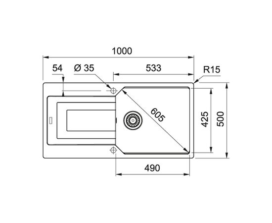Мойка кухонная Franke Urban UBG 611-100 XL (114.0574.932), изображение 2 Мойка кухонная Franke Urban UBG 611-100 XL (114.0574.932), изображение 2