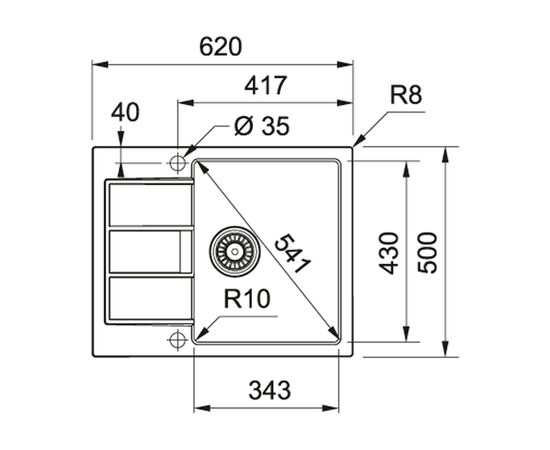 Мойка кухонная Franke Sirius S2D 611-62 (143.0627.382), изображение 2 Мойка кухонная Franke Sirius S2D 611-62 (143.0627.382), изображение 2