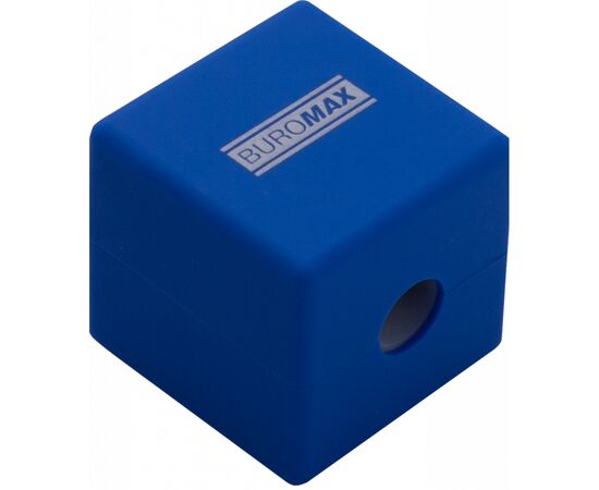 Точилка Buromax CUBE RUBBER TOUCH пластиковий корпус контейнер (BM.4757-1), изображение 3 Точилка Buromax CUBE RUBBER TOUCH пластиковий корпус контейнер (BM.4757-1), изображение 3