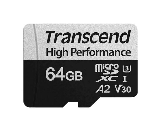 Карта памяти Transcend 64GB microSDXC class 10 UHS-I U3 A2 (TS64GUSD340S), изображение 2 Карта памяти Transcend 64GB microSDXC class 10 UHS-I U3 A2 (TS64GUSD340S), изображение 2