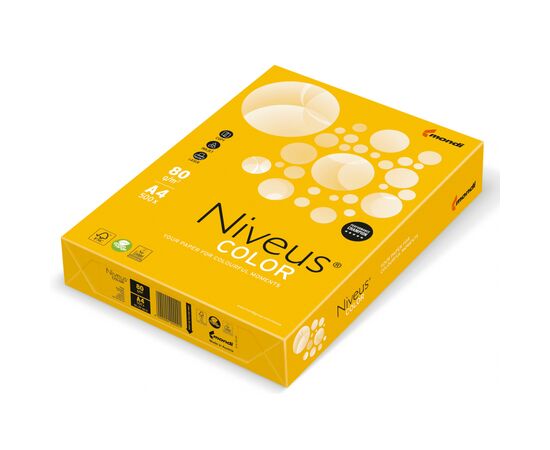 Бумага Mondi Niveus COLOR intensive Sunny yellow, 80g, 500sh (A4.80.NVI.SY40.500)