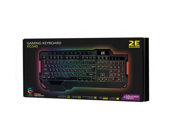 Клавиатура 2E KG340 LED USB Black Ukr (2E-KG340UBK), изображение 2 Клавиатура 2E KG340 LED USB Black Ukr (2E-KG340UBK), изображение 2
