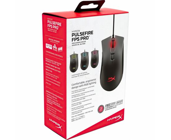 Мышка HyperX Pulsefire FPS Pro RGB USB Black (4P4F7AA), изображение 7 Мышка HyperX Pulsefire FPS Pro RGB USB Black (4P4F7AA), изображение 7