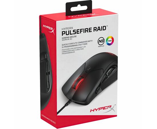 Мышка HyperX Pulsefire Raid USB Black (4P5Q3AA), изображение 4 Мышка HyperX Pulsefire Raid USB Black (4P5Q3AA), изображение 4