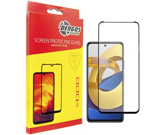 Стекло защитное Dengos Full Glue Poco M4 Pro (black) (TGFG-199)