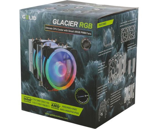 Кулер для процессора Gelid Solutions Glacier RGB 240 TDP (CC-Glacier-01-A), изображение 6