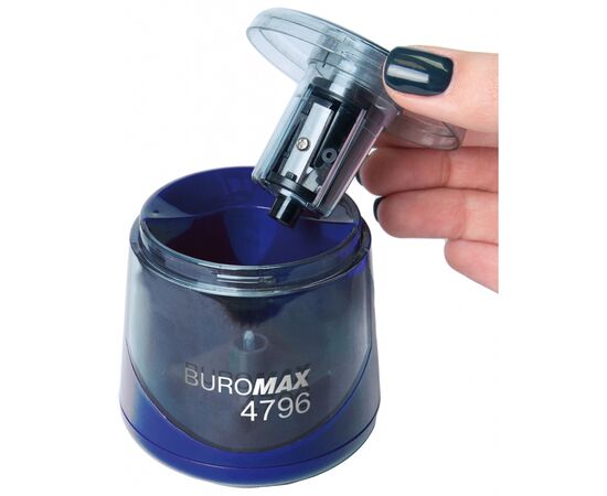 Точилка Buromax автоматическая с контейнеров Синяя (BM.4796), изображение 2 Точилка Buromax автоматическая с контейнеров Синяя (BM.4796), изображение 2